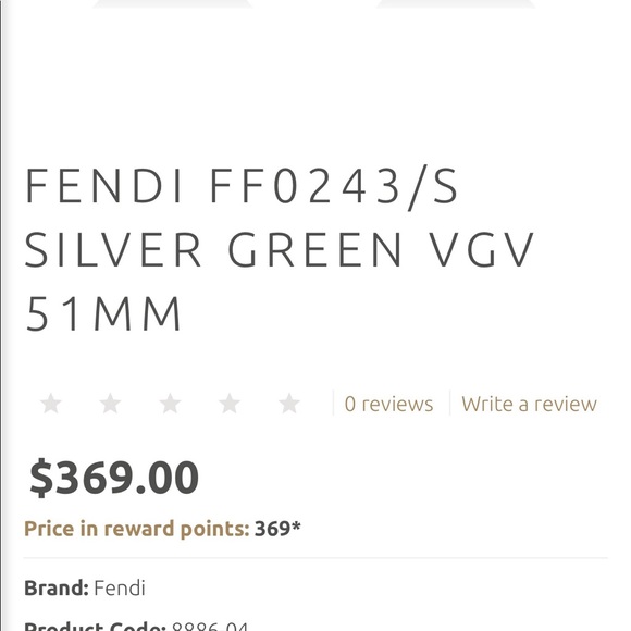 FENDI sunglasses FF0243/S 51mm silver/green - Picture 5 of 5